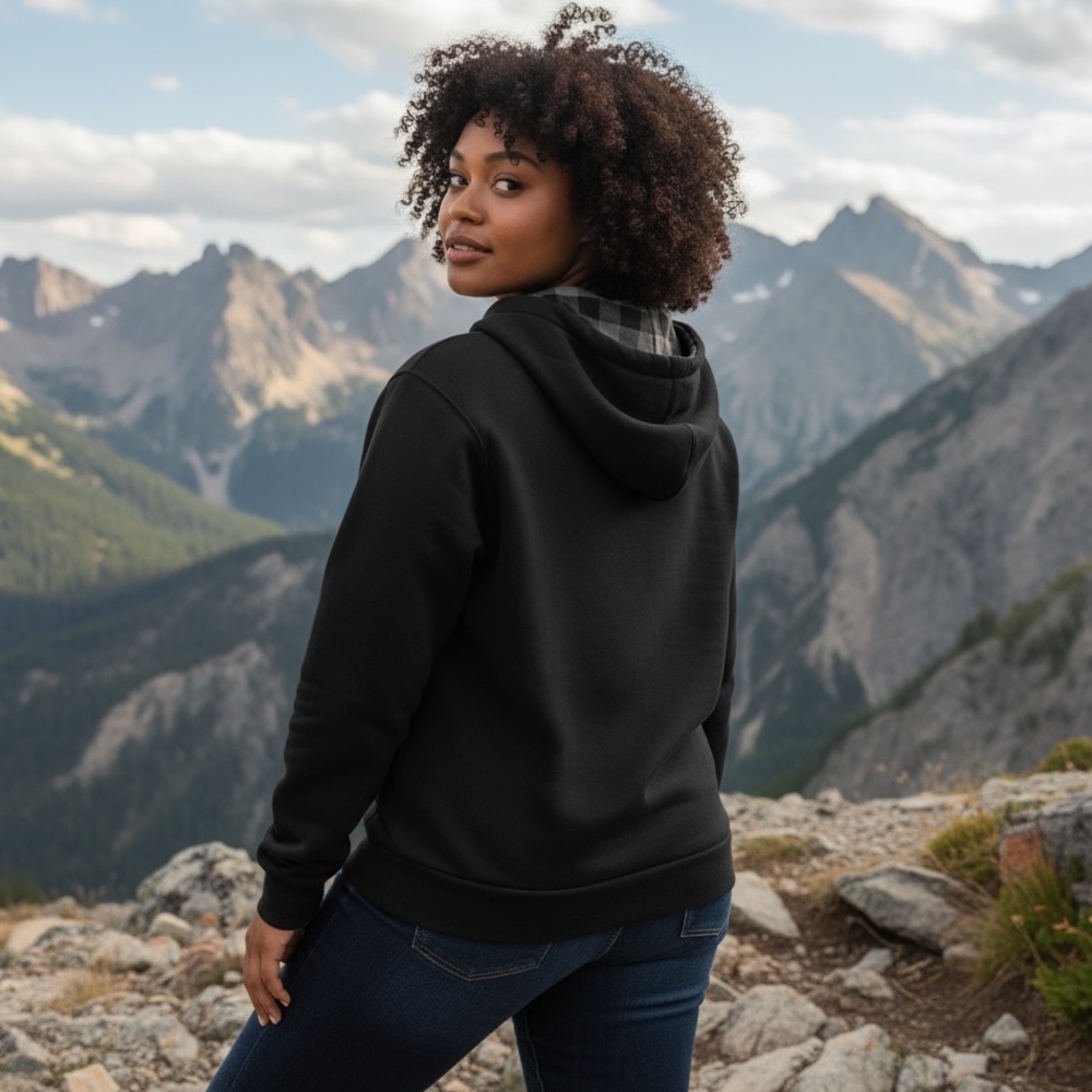 Under Armour UA Storm Hoodie - Black & Pink Plaid Logo (L) - Women’s/Unisex Fit